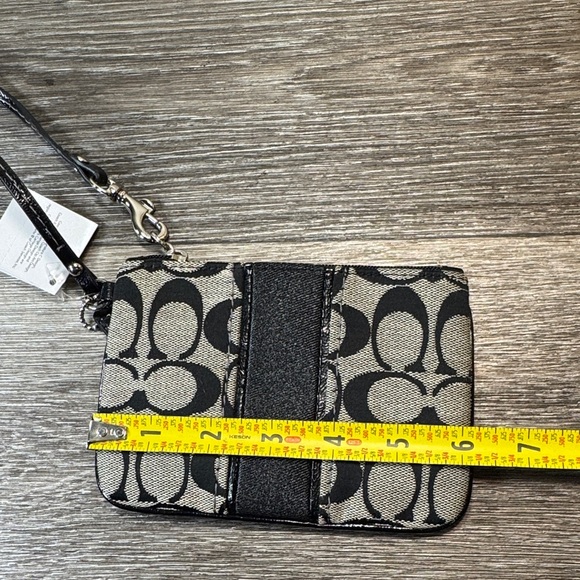 Coach Black and Gray Signature Wristlet - Picture 5 of 6